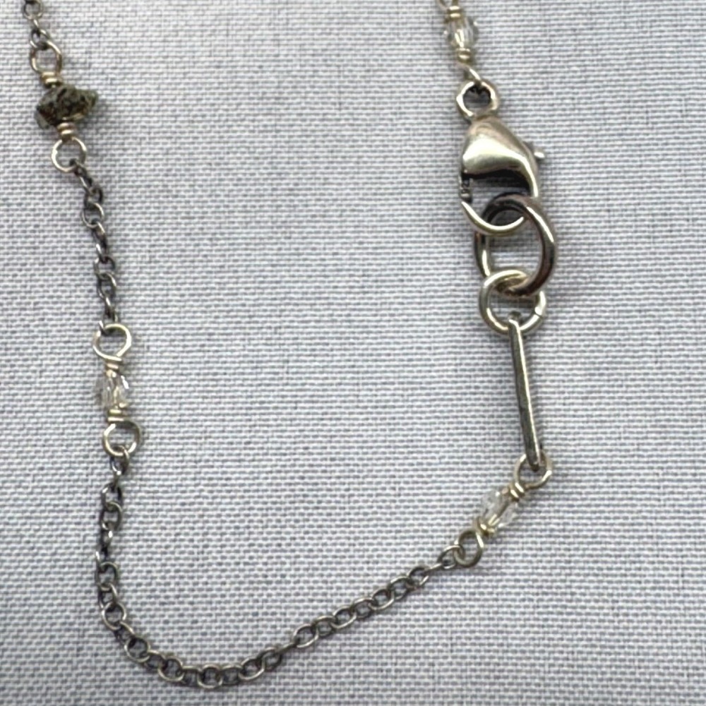 Chan Luu Lariat Necklace Womens OS Silver Excellent Pyrite Gemstone 925 Sterling - Picture 4 of 9